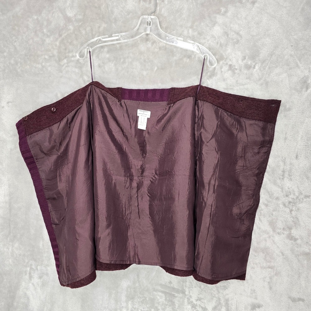 Philosophy Wrap Skirt Women 2 Burgundy Virgin Wool Equestrian Academia Preppy - Picture 4 of 16